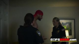 Young Arabic dude with big pecker has to make some asshole smelling to this fatty horny cops