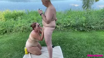 Missy Gets her Reward after Swallowing my Cock Outdoors