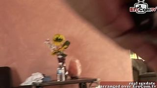 Brunette small boobies milf enjoys bbc anal sex