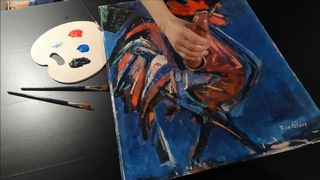 Penis Milking Painting With a Sperm and Colors