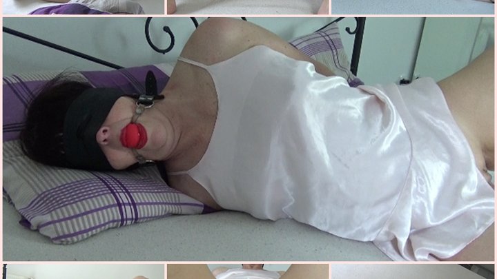 My amateur bondage, June, 24, 2021: In steel and satin nightgown after sex