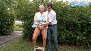 Horny Granny Public Sex, Grandma Squirts After Enormous Cumming From Helpful Stranger
