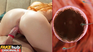 FAKEhub Ginger MILF makes him jizz so hard the condom explodes impregnating her with a cream pie