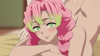 Demon Slayer Mitsuri Kanroji cartoon hentai anime Naruto Tanjiro doggystyle cream-pie milf sex parody