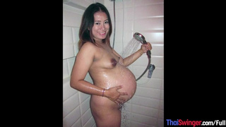 Gigantic belly 40 weeks pregnant Chinese MILF Pat horny fucking in SELF PERSPECTIVE