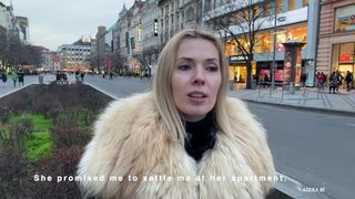 Slutty Blonde Wife Pays Sex for Rent. Prague Adventure.