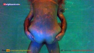 Excited MILF makes Love on a Private Pool with Crempie inside 4K