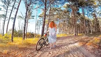 I Led my Bike Partner a Scenic Place to Fuck! Red-Head Ginger Teeny PAWG Public Outdoor Cowgirl Spunk